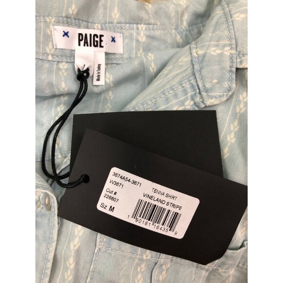 NWT Women's Paige L/S "Tenna" Chambray Button Down Shirt Sz Medium - Picture 12 of 12